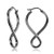 Black Flashed Sterling Silver Square Tube Large Figure 8 Infinity Polished Drop Earrings