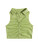 MakeMeChic Women's Casual Ruched Button Front Rib Knit Crop Tank Top Green S