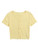 Floerns Women's Lettuce Trim Button Down Short Sleeve Rib Knit Crop Top T-Shirts Yellow L