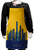 Ambesonne Boston Apron, Iconic Buildings Flat City Illustration and Egg Yolk Color Sky, Small Apron Bib with Adjustable Ties for Baking Painting, Small Size, Earth Yellow Dark Blue
