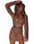 just quella Women Mesh Sheer Dress Leopard Print Dresses -XL, Sheer mesh Dress Brown Leopard-