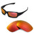 Walleva Replacement Lenses for Oakley Fives Squared Sunglasses-Multiple Options Available -Fire Red Mirror Coated - Polarized-