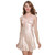 HiSexy Sexy Satin V-Neck Lingerie Nightwear Lace Sleepwear Short Nightgown Slip Chemise Dress for Women Champagne