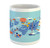 Lunarable Globe Mug, Social Media Motifs Inspired Flat Art World Map Illustration Art Print, Ceramic Coffee Mug Cup for Water Tea Drinks, 11 oz, Pale Blue and Multicolor