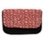 Ambesonne Red Pencil Case, Various Snowflakes Winter, Fabric Pen Pencil Bag with Double Zipper, 8.5" x 5.5", Red White
