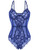 Women Lingerie Snap Crotch One Piece Lace Teddy Bodysuit Babydoll Chemise Sleepwear Navy Blue S