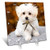 3D Rose Maltese. Cute Little Puppy Desk Clock 6" x 6"