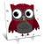 3dRose dc_61031_1 Cute Ruby Red Houndstooth Patterned Owl Desk Clock, 6 by 6"