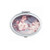 Pink White Dim Flowers Art Deco Gift Fashion Mirror Portable Fold Hand Makeup Double Side Glasses