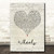 Wheels Script Heart Song Lyric Quote Music Print