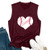 AorizizrH Women Baseball Tank Top Heart Print Baseball Tanks Cute Workout Graphic Casual Summer Sleeveless Shirt Vest Top Wine
