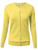 Allsense Women Button Down Long Sleeve Crewneck Soft Knit Cardigan Sweater S Lemon Yellow