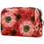 Travel Makeup Pouch Red Sunflowers Makeup Bag for Purse Mini Cosmetic Bag with Soft Handle for Women Girls 7.3x3x5.1in
