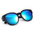 TINHAO Polarized Fit Over Sunglasses Wear Over Prescription Glasses Sunglasses with Trendy Cat Eye Frame for Women Men -Black/Blue, Blue Mirror-