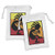 Lunarable Kokopelli Fabric Pouch Set of 2, Traditional in Pixelated Style Digital Art Design, Small Drawstring Bag for Toiletries Masks and Favors, 9" x 6", Yellow Orange Red