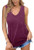 Jescakoo Pocket Tank Top Women Sleeveless V Neck Shirts Fashion 2021 Fuchsia M