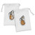 Ambesonne Halloween Fabric Pouch Set of 2, Conceptual Illustration of Scary Pumpkin with Flying Bat Silhouettes, Small Drawstring Bag for Toiletries Masks and Favors, 9" x 6", White Orange Dark Grey