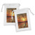 Ambesonne Autumn Fabric Pouch Set of 2, Leafless Tree in Fall on Sunset Backdrop Horizon with Water Reflection Panorama, Small Drawstring Bag for Toiletries Masks and Favors, 9" x 6", Orange Black
