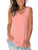 SAMPEEL Womans Tank Tops Sleeveless Basic Tees Casual Deep V Neck T Shirts Coral M