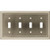 Brainerd 64169 Architectural Quad Toggle Switch Wall Plate / Switch Plate / Cover satin nickel