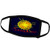 3dRose Alexis Design - Positive - Yellow and Orange Sun, Orange Text Sunshine, Dark Blue Background - Face Masks -fm-273807-3-