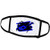 3dRose Guitar Abstract Scribble Back Black Blue - Face Covers -fc-175934-1-