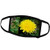 3dRose A Yellow Flower on a Green Leafy Backdrop Split in Three Sections - Face Covers -fc-44034-1-
