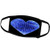 3dRose Anne Marie Baugh Hearts - Blue Mirror Ball Heart - Face Masks -fm-101583-1-