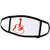 3dRose Susans Zoo Crew Music - Outlined Guitar Graphic Orange - Face Masks -fm-164353-1-