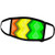 3dRose SmudgeArt Pattern Designs - Textile Pattern Large Lime Yellow and Orange Wavy Stripe - Face Masks -fm-18490-1-