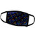 3dRose Florene Music - Green Blue Orange Notes On Black - Face Masks -fm-38148-1-