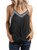 BLENCOT Women's Summer V Neck Strappy Embroidery Twist Front Tank Tops Loose Casual Sleeveless Shirts Blouses Black 2XL