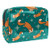 Orange Foxes Pattern Snowflakes Makeup Bag Cosmetic Organizer Multifuncition Travel Waterproof Toiletry Bag with Zipper for Women