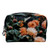 Makeup Bag Portable Travel,Orange Petaled Flowers,Cosmetic Bag for Women,Beauty Zipper Makeup Organizer Bag