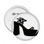 Black Women's High Heels Outline Pattern Round Pins Badge Button Emblem Accessory Decoration 5pcs