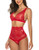 Avidlove Sexy Lingerie for Women High Waist Bra and Panty Set Strappy Babydoll Bodysuit Red