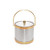 Mr. Ice Bucket Brushed Ice Bucket with Gold Bands, 3 quart, Silver