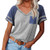 Womens Short Sleeve Raglan Crewneck T Shirts Tees Color Block Casual Loose Fit Tshirts Tops -Grey, Small-