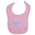 Mashed Clothing Velociraptor Dino -Lt. Blue- Cotton Baby Bib -Pink-