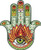 Green and Orange Hamsa Hand of Fatima Icon Vinyl Decal Sticker -12" Tall-