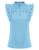 GRACE KARIN Women V Neck Button Down Chiffon Tank Top Sleeveless Ruffle Babydoll Blouse Light Blue 2XL