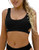 Blooming Jelly Women's High Waisted Swimsuit Crop Top Cut Out Two Piece Cheeky High Rise Bathing Suit Bikini -Medium, Black Bikini Top-