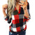 Sweaters for Women Cute Gubotare Womens Deep V Neck Wrap Sweaters Long Sleeve Waffle Knit Pullover Tops Shirts Red