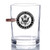 Army Bullet Old Fashion US Army Whiskey Rocks Glass  Hand Blown - Veteran Owned SMALL Business