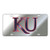 Craftique Kansas Jayhawks Blue on Silver Laser Cut Inlaid Mirror Tag