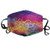 Comfortable Printed mask,Abstract Leaf Shaped Colorful Wavy Curved Figures Gradient Toned Boho Kitsch Pattern,Windproof Facial decorations for man and woman