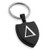 Tioneer Black Stainless Steel Delta Mathematical Shield Keychain Keyring