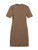 Floerns Women's Solid Rib-Knit Mock Neck Short Sleeve Bodycon Dress Brown M