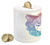 Lunarable Boho Piggy Bank, Woman Portrait with Fox Ears Artwork Mythical Character Print, Printed Ceramic Coin Bank Money Box for Cash Saving, Blue Violet and White