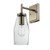 Globe Electric Blake 1-Light Wall Sconce, Antique Brass, Clear Glass Shade 51301
